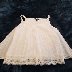 White House Black Market white pleated cami